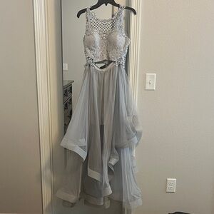 Jodi Kristopher Silver Prom Dress